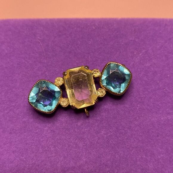 💛 Vintage Avon Sterling Crystal Brooch/Pendant - Picture 3 of 7